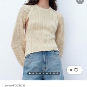 ZARA KNIT OPEN BACK SWEATER